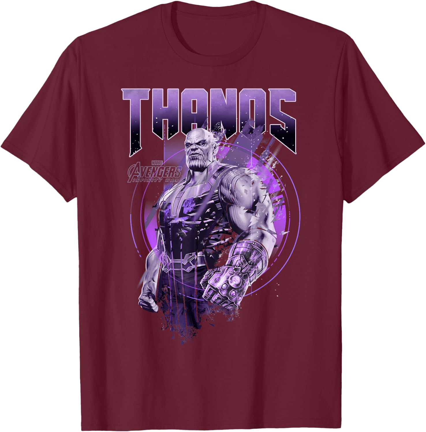 Marvel Infinity War Thanos Purple Distressed Graphic T-Shirt - T-Shirt | Maroon