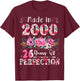 26 Year Old Made in 2000 Floral 26th Birthday Women T-Shirt - T-Shirt | Maroon