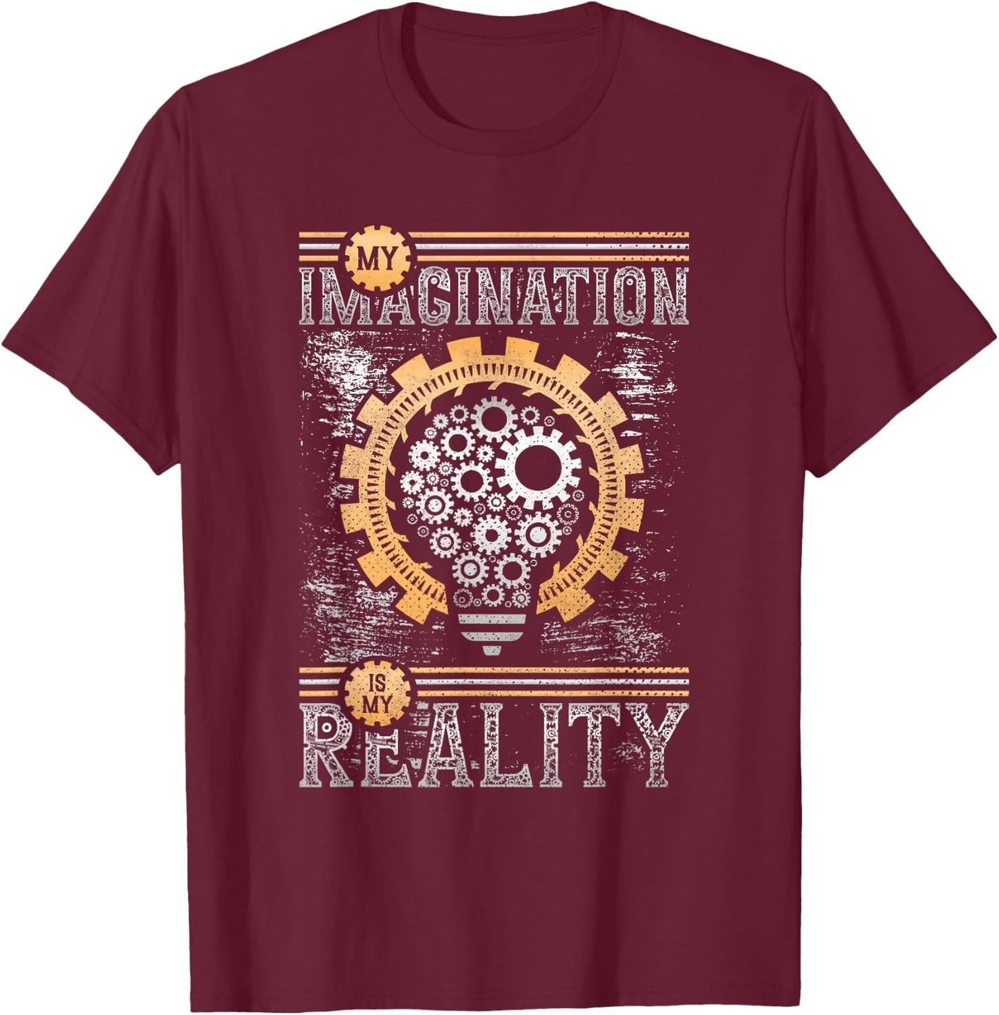 My Imagination Is My Reality, Steampunk T-Shirt - T-Shirt | Maroon