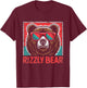 Rizzly Bear Cool Bear Wearing Sunglasses Rizz Boys T-Shirt - T-Shirt | Maroon