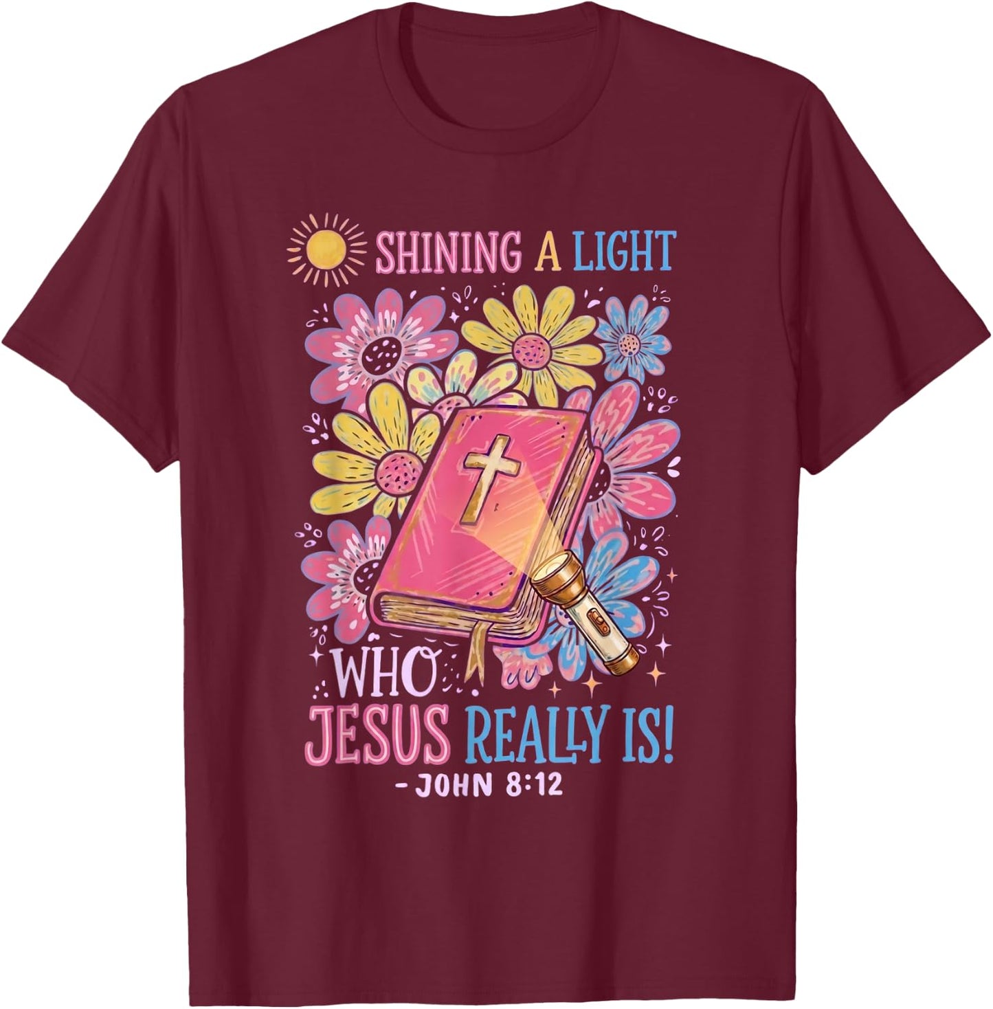Jesus Light of The World Illumination Station VBS 2026 T-Shirt - T-Shirt | Maroon