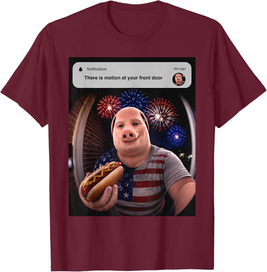John Pork Fourth of July T-Shirt - T-Shirt | Maroon