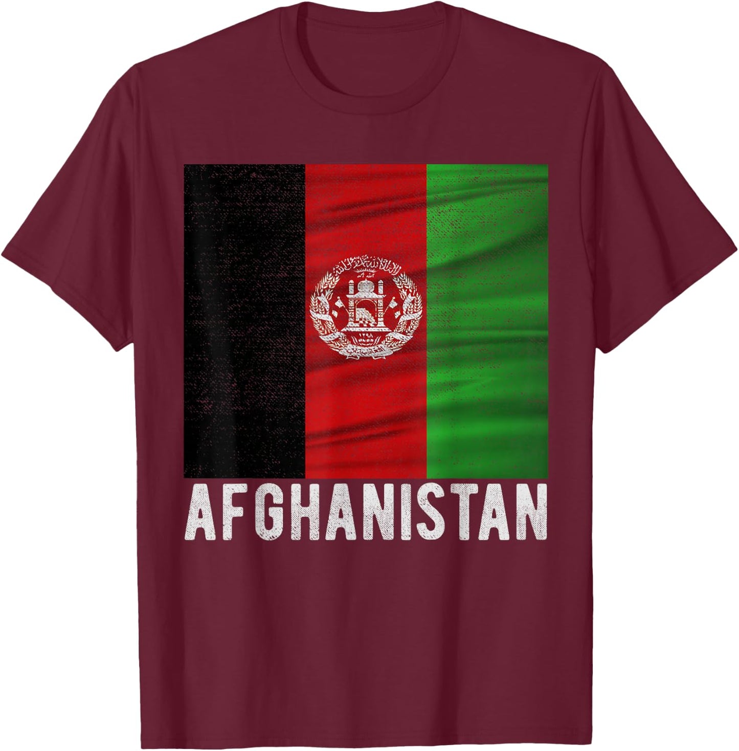 Afghanistan Flag Vintage I Love Afghanistan Nation T-Shirt - T-Shirt | Maroon