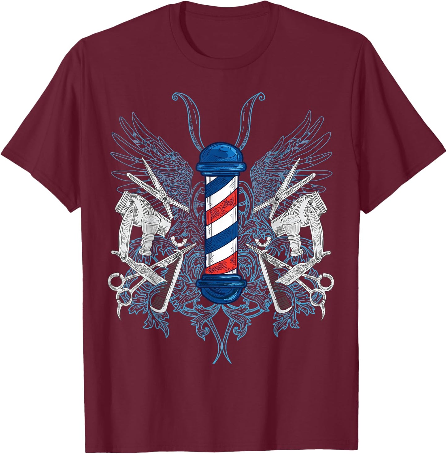 Funny Barber Design Men Dad Barbershop Hairdresser Stylist T-Shirt - T-Shirt | Maroon