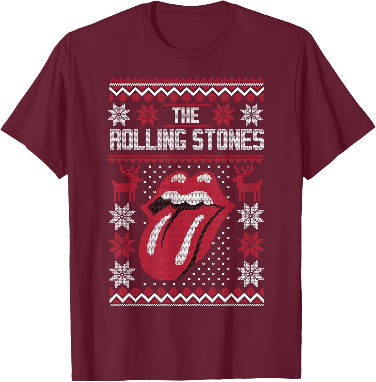 Rolling Stones Christmas T-Shirt - T-Shirt | Maroon