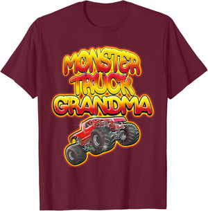 Monster Truck Grandma Hot Red Graffiti Style T-Shirt - T-Shirt | Maroon