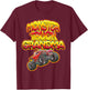 Monster Truck Grandma Hot Red Graffiti Style T-Shirt - T-Shirt | Maroon