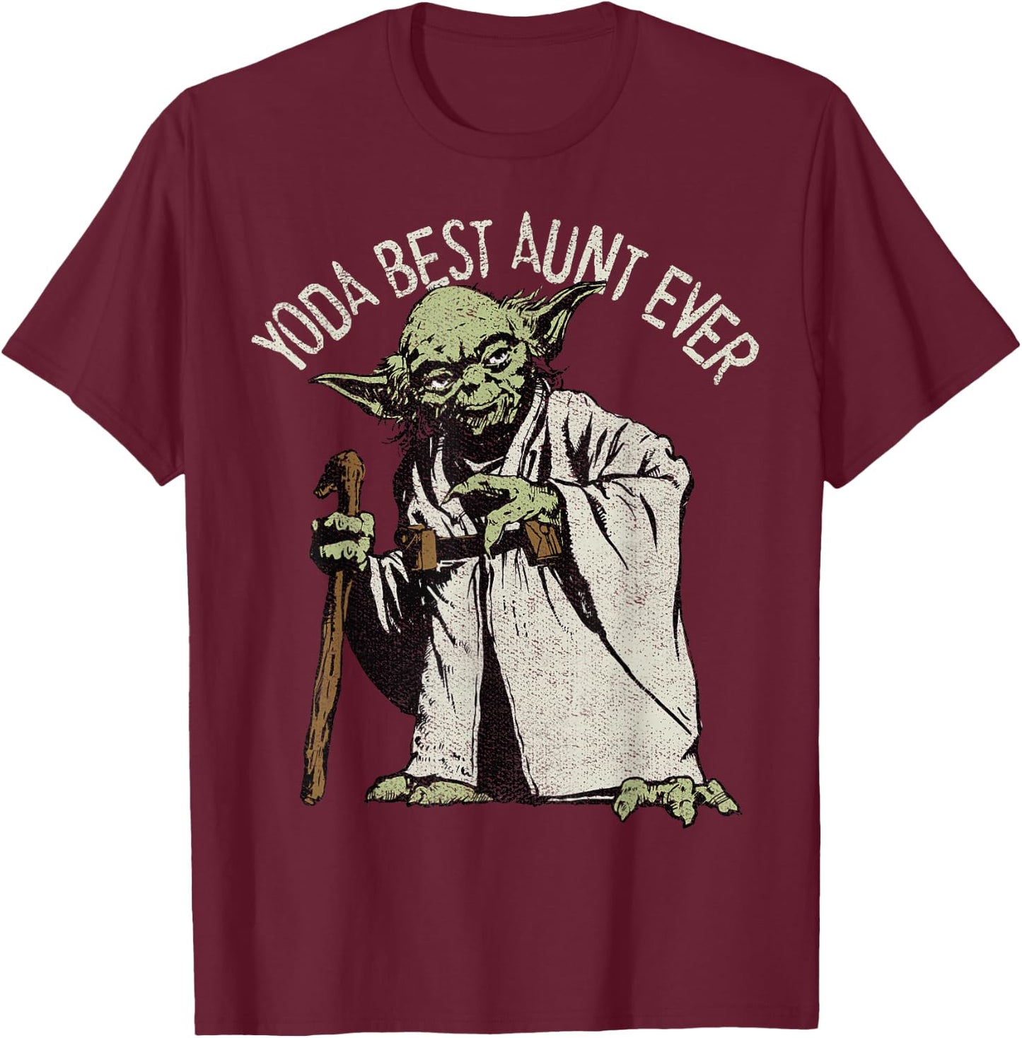 Star Wars Yoda Best Aunt Ever Portrait T-Shirt - T-Shirt | Maroon