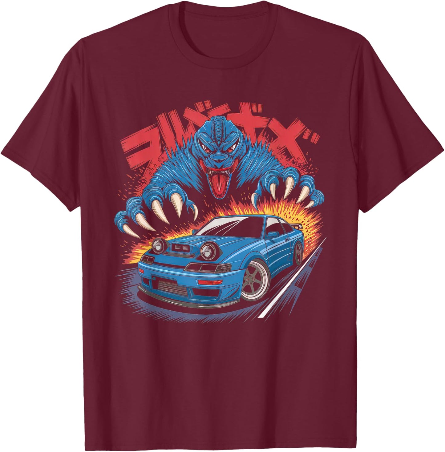 Japanese Car Men JDM Japan Street Racing Streetwear T-Shirt - T-Shirt | Maroon