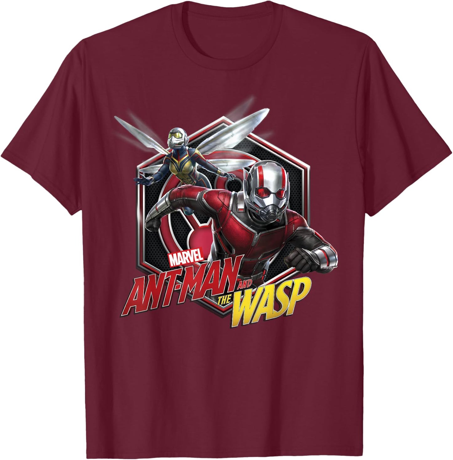 Marvel Ant-Man & The Wasp Hexagon Badge Graphic T-Shirt - T-Shirt | Maroon