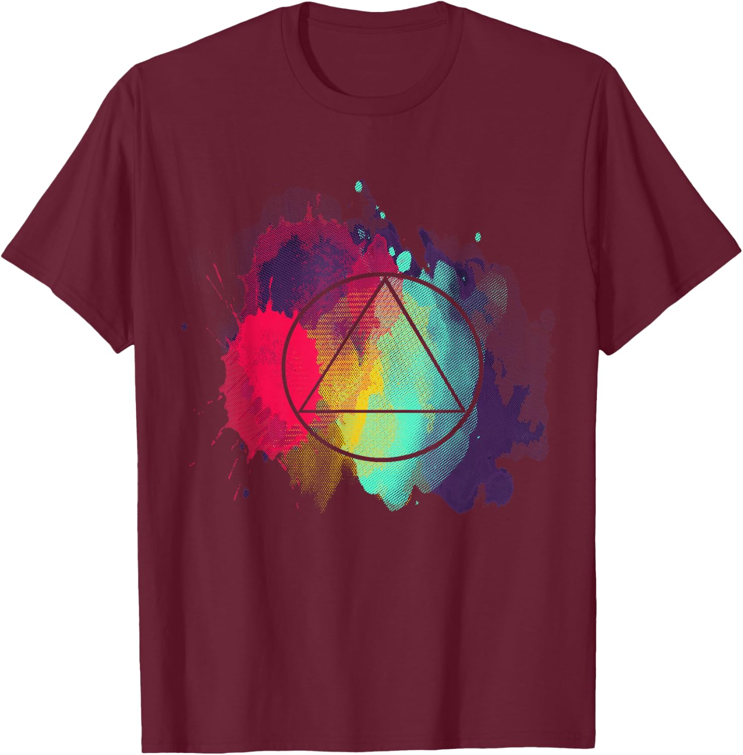 Sober Recover Sobriety Splash AA Alcoholic Abstinence T-Shirt - T-Shirt | Maroon