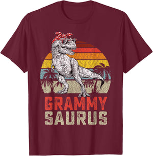 Grammysaurus T Rex Dinosaur Grammy Saurus Family T-Shirt - T-Shirt | Maroon
