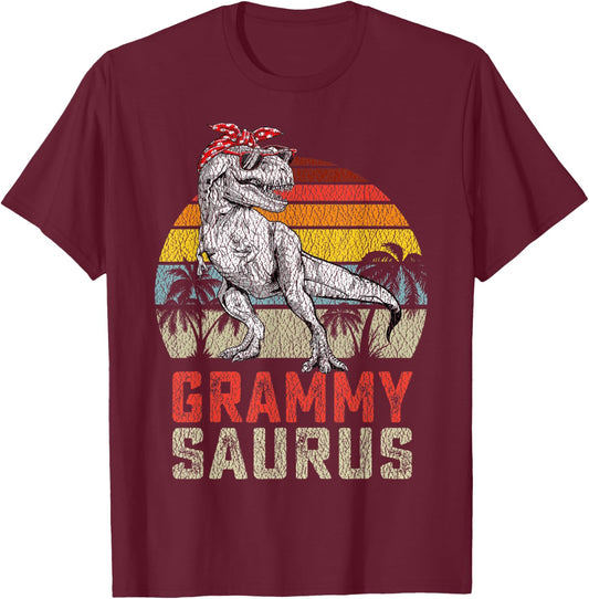 Grammysaurus T Rex Dinosaur Grammy Saurus Family T-Shirt - T-Shirt | Maroon