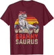 Grammysaurus T Rex Dinosaur Grammy Saurus Family T-Shirt - T-Shirt | Maroon