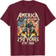 George Washington Abe Lincoln Playing Guitar USA 250 Vintage T-Shirt - T-Shirt | Maroon