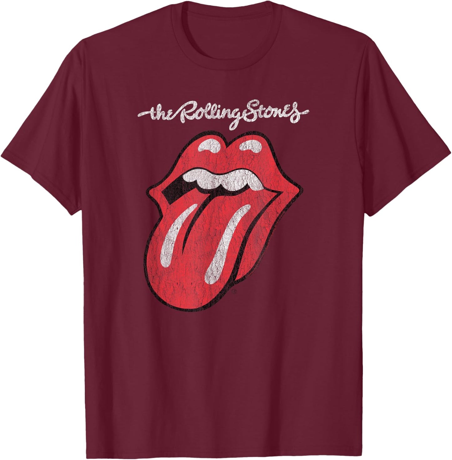 Rolling Stones Official Script Tongue T-Shirt - T-Shirt | Maroon