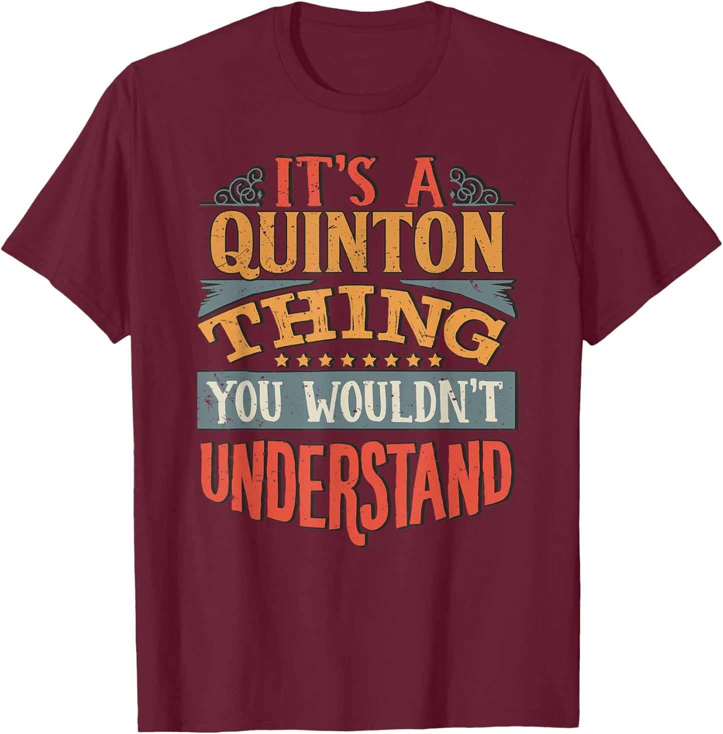 Quinton Name T-Shirt - T-Shirt | Maroon