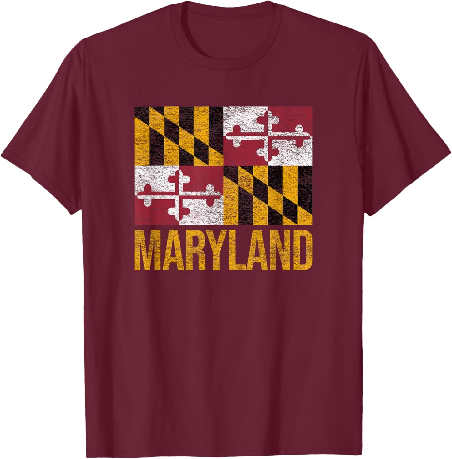 Maryland State Flag Annapolis Baltimore Chesapeake Bay T-Shirt - T-Shirt | Maroon
