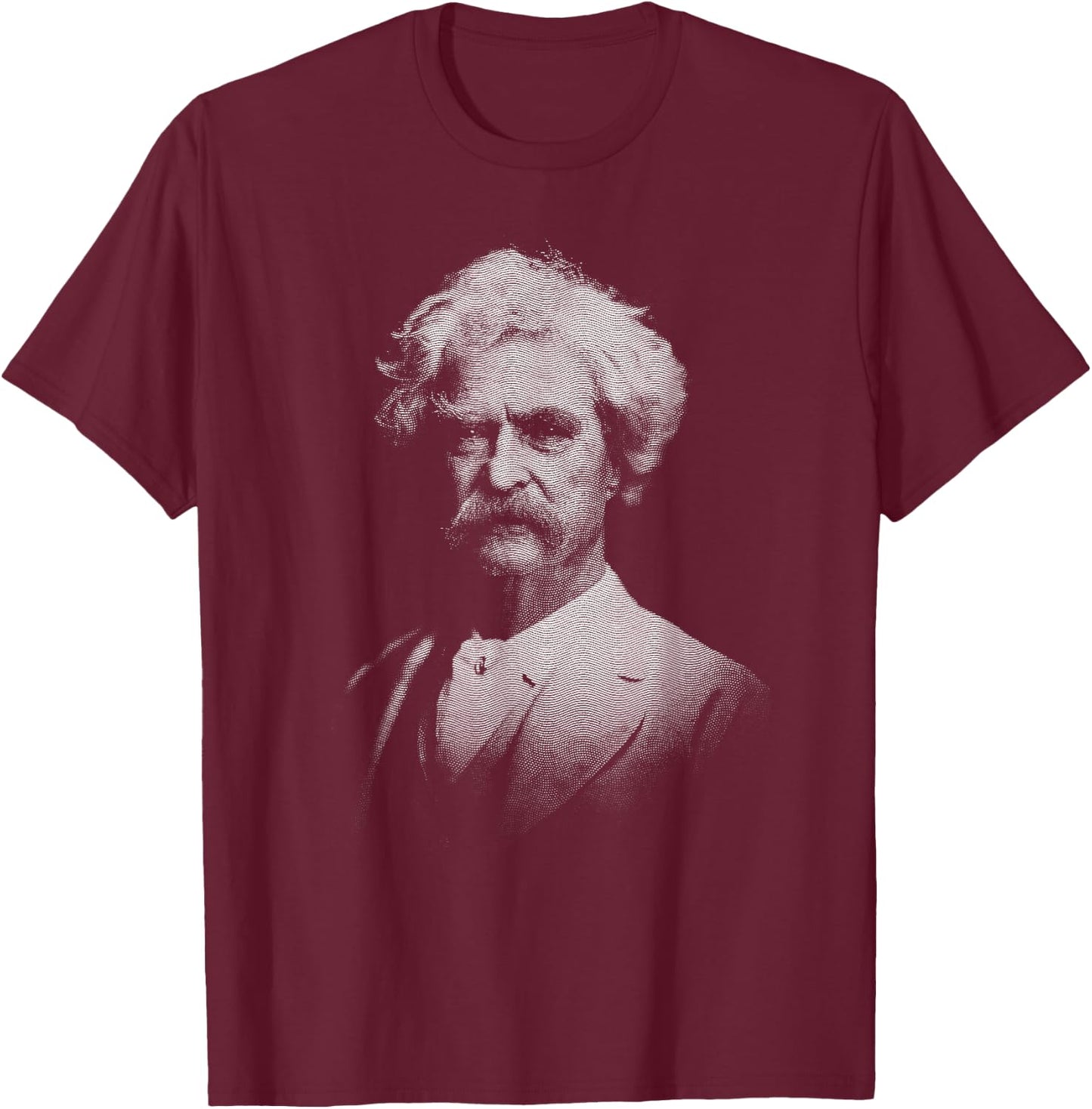 Mark Twain Old Gentleman Vintage Art T-Shirt - T-Shirt | Maroon