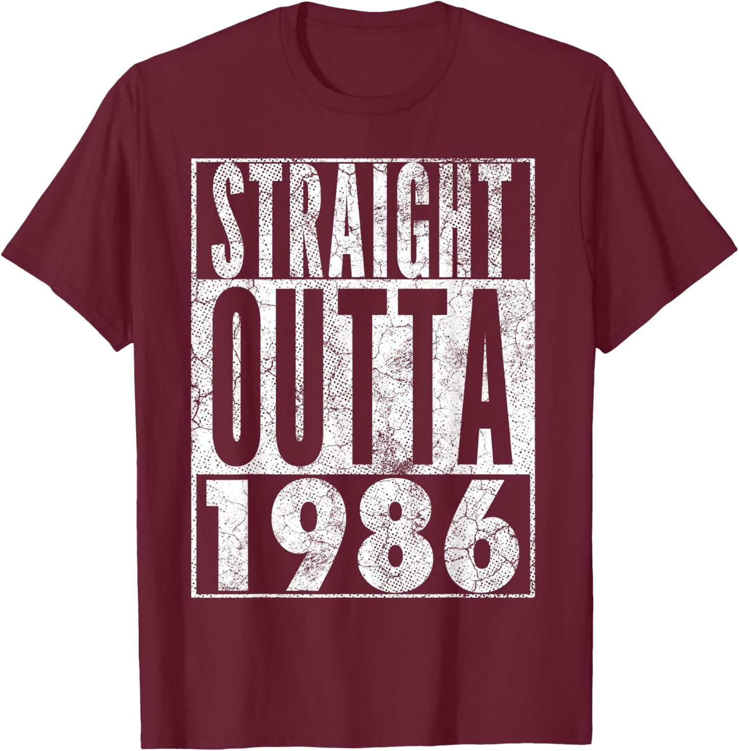 Straight Outta 1986 36th Birthday Shirt 36 Years Old Vintage T-Shirt - T-Shirt | Maroon