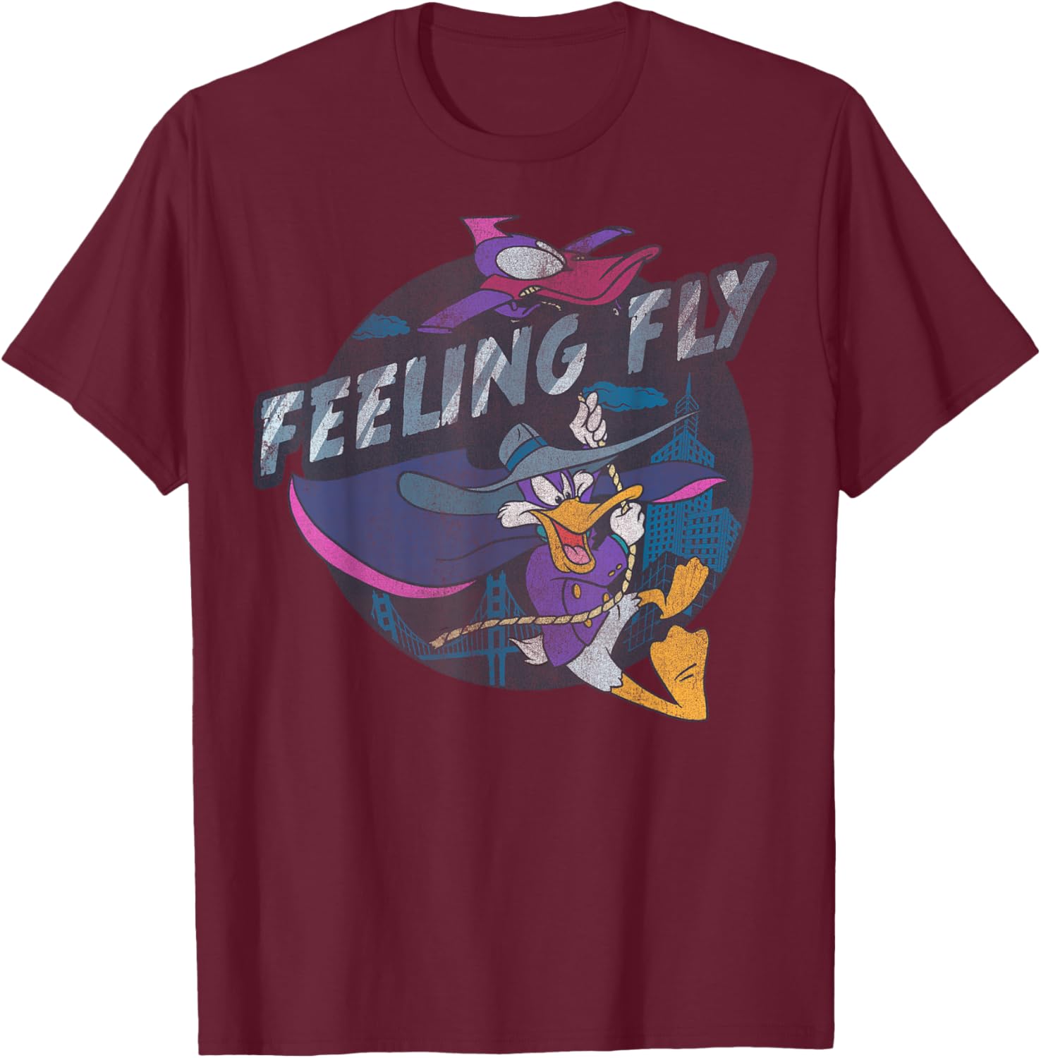 Disney Darkwing Duck Feeling Fly Portrait T-Shirt - T-Shirt | Maroon