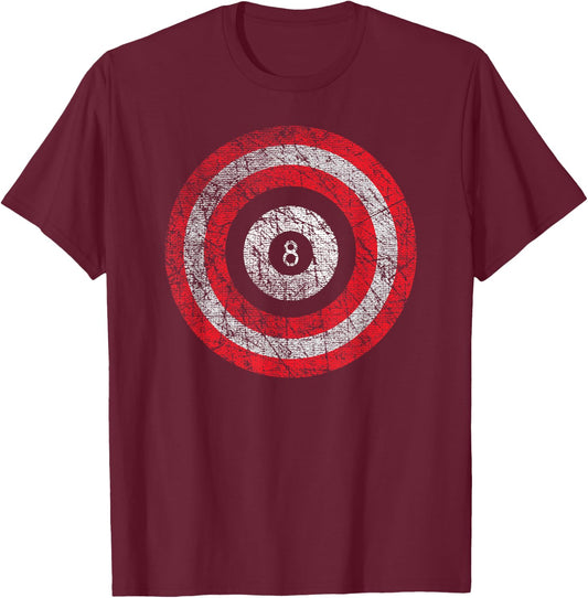 Pool Billiard Shirt Patriotic Odd Ball T-Shirt - T-Shirt | Maroon