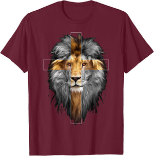 Cute Christian Jesus Lion of Judah - For Evangelisation T-Shirt - T-Shirt | Maroon