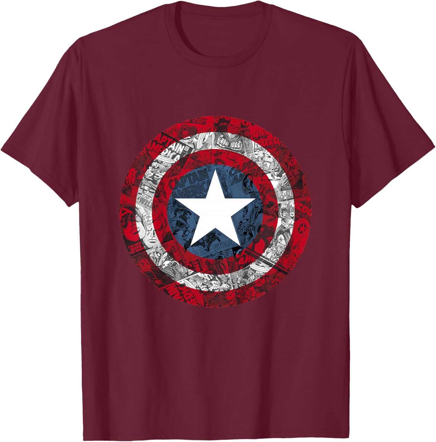 Kids Marvel Captain America Avengers Shield Comic Kids T-Shirt - T-Shirt | Maroon