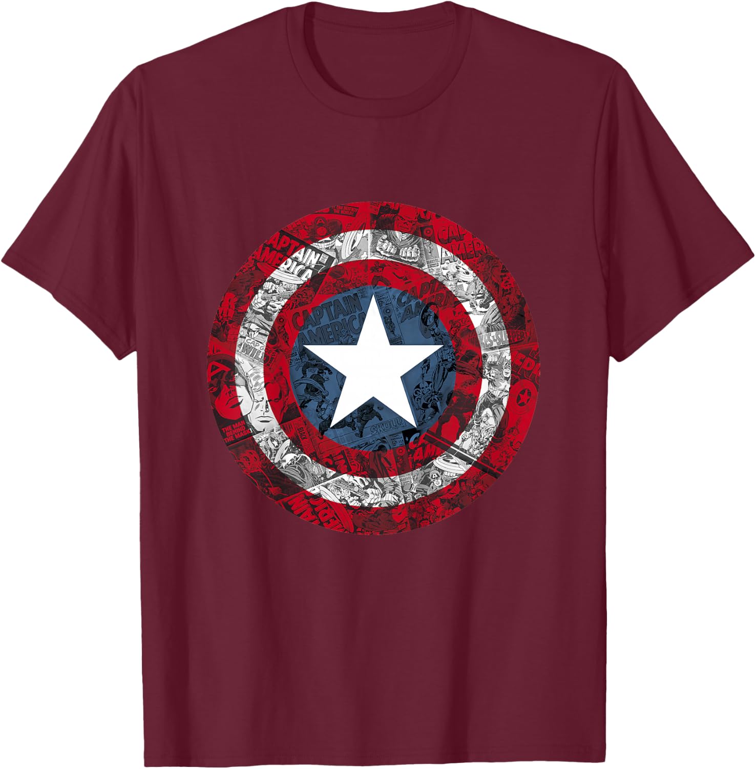 Kids Marvel Captain America Avengers Shield Comic Kids T-Shirt - T-Shirt | Maroon