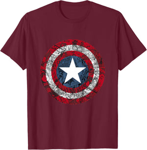 Kids Marvel Captain America Avengers Shield Comic Kids T-Shirt - T-Shirt | Maroon