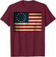 Betsy Ross flag Shirt 4th of July American Flag 1776 Vintage Women Kids Men T-Shirt - T-Shirt | Maroon