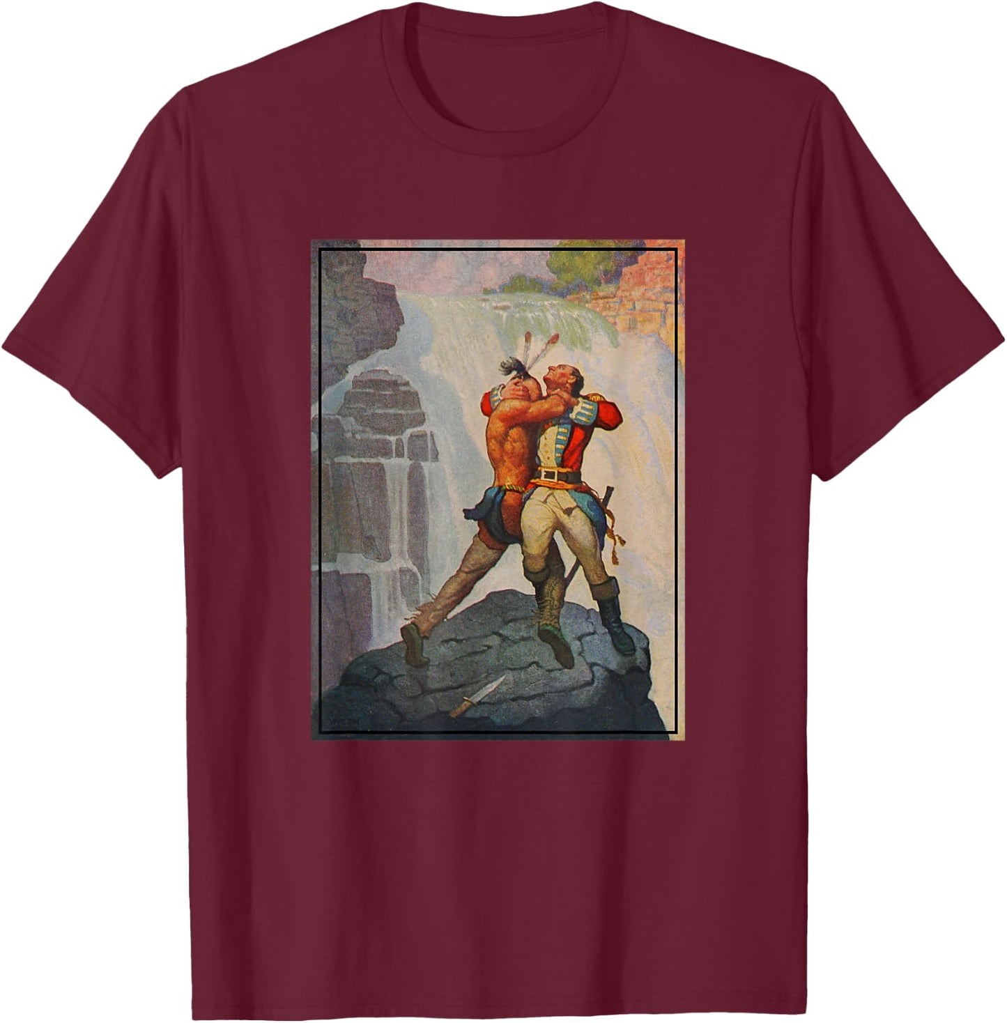 The Last of The Mohicans - Battle of Glens Falls (1919) T-Shirt - T-Shirt | Maroon