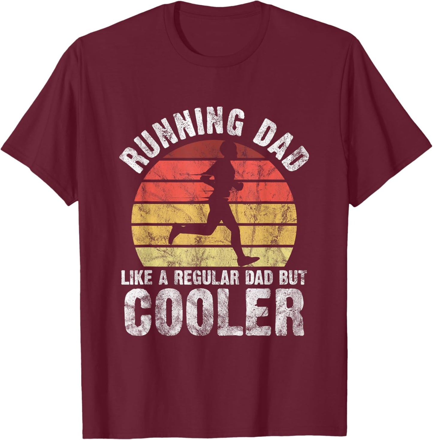 Biathlon Runner Marathon Running Dad Father's Day Gift T-Shirt - T-Shirt | Maroon