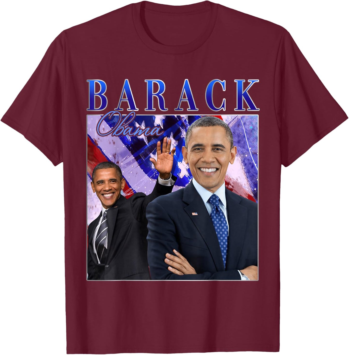 Barack Obama Retro Vintage Style T-Shirt - T-Shirt | Maroon