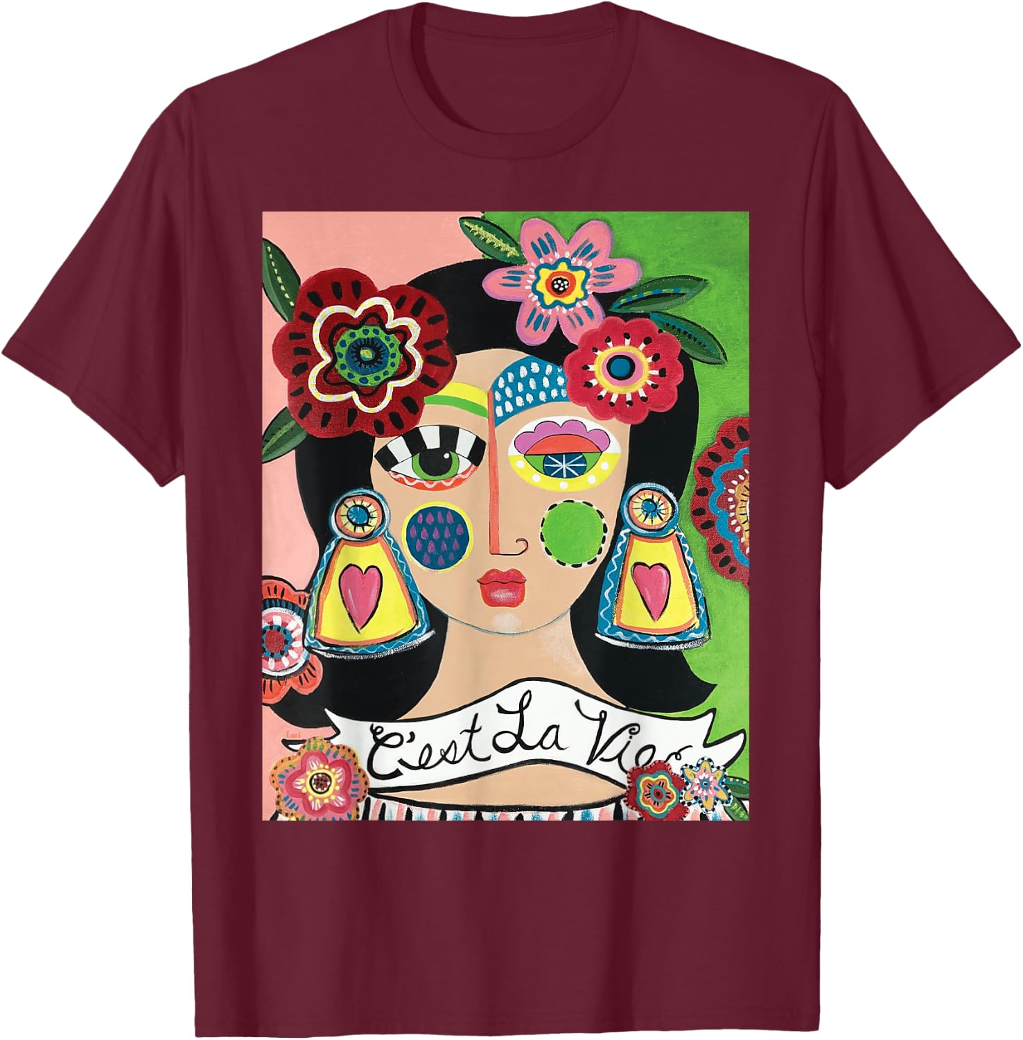 C'est La Vie T-Shirt - T-Shirt | Maroon