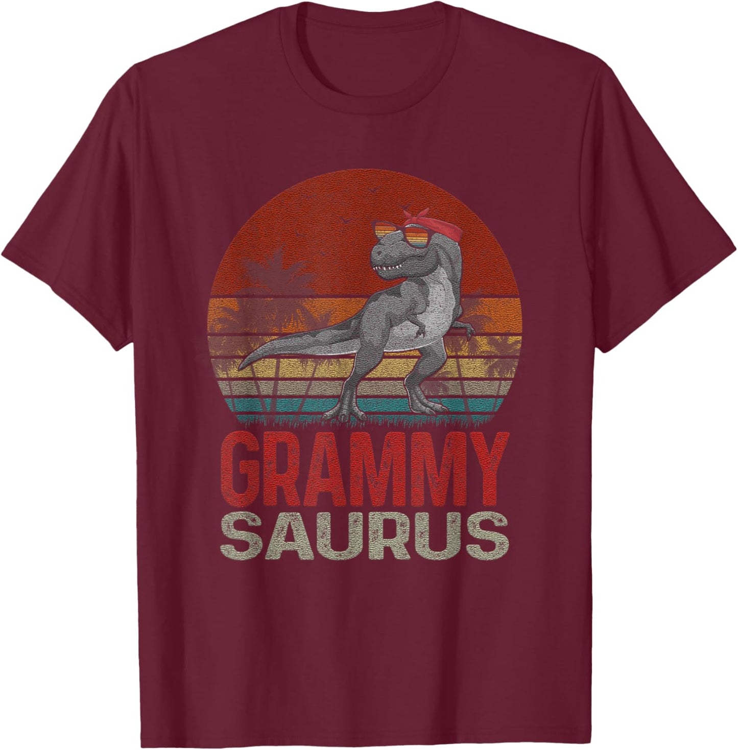 Grammysaurus T Rex Dinosaur Grammy Saurus Family Matching T-Shirt - T-Shirt | Maroon
