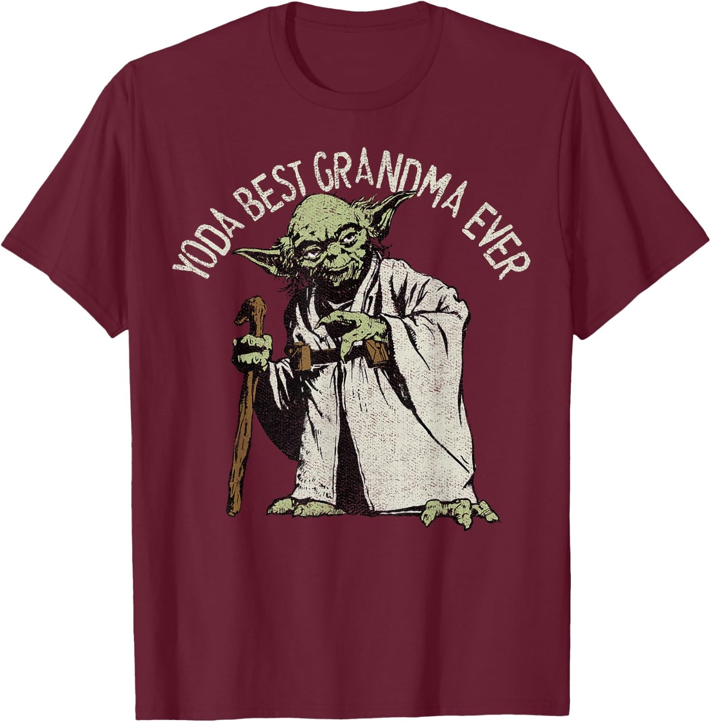 Star Wars Yoda Best Grandma Ever T-Shirt - T-Shirt | Maroon