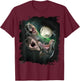 3 Dinosaurs Moon, Wolf Dinosaur, Wolves Howl T-Shirt - T-Shirt | Maroon