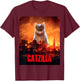 Catzilla Cat Kitten Lover T-Shirt - T-Shirt | Maroon