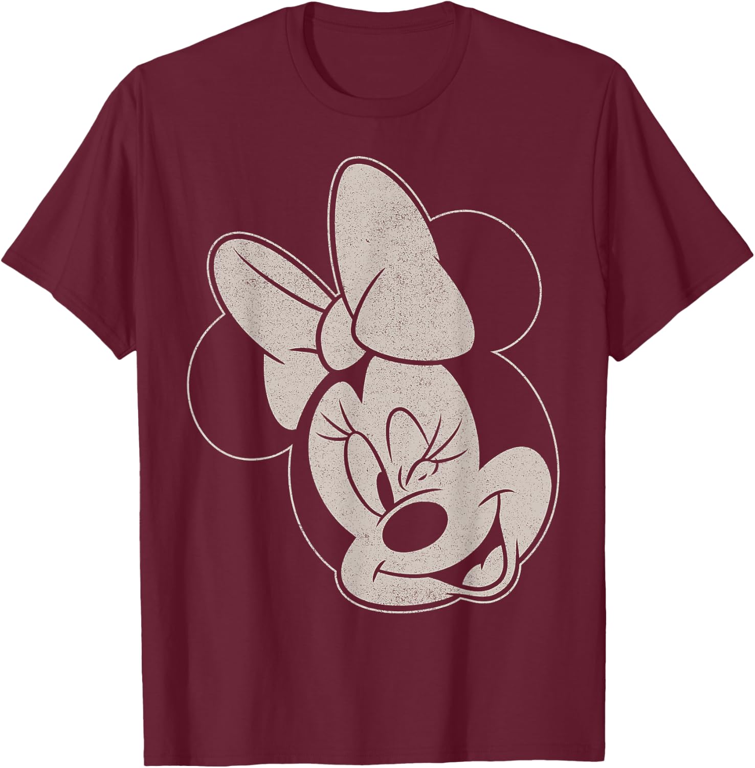 Disney Mickey And Friends Minnie Mouse Winking Portrait T-Shirt - T-Shirt | Maroon