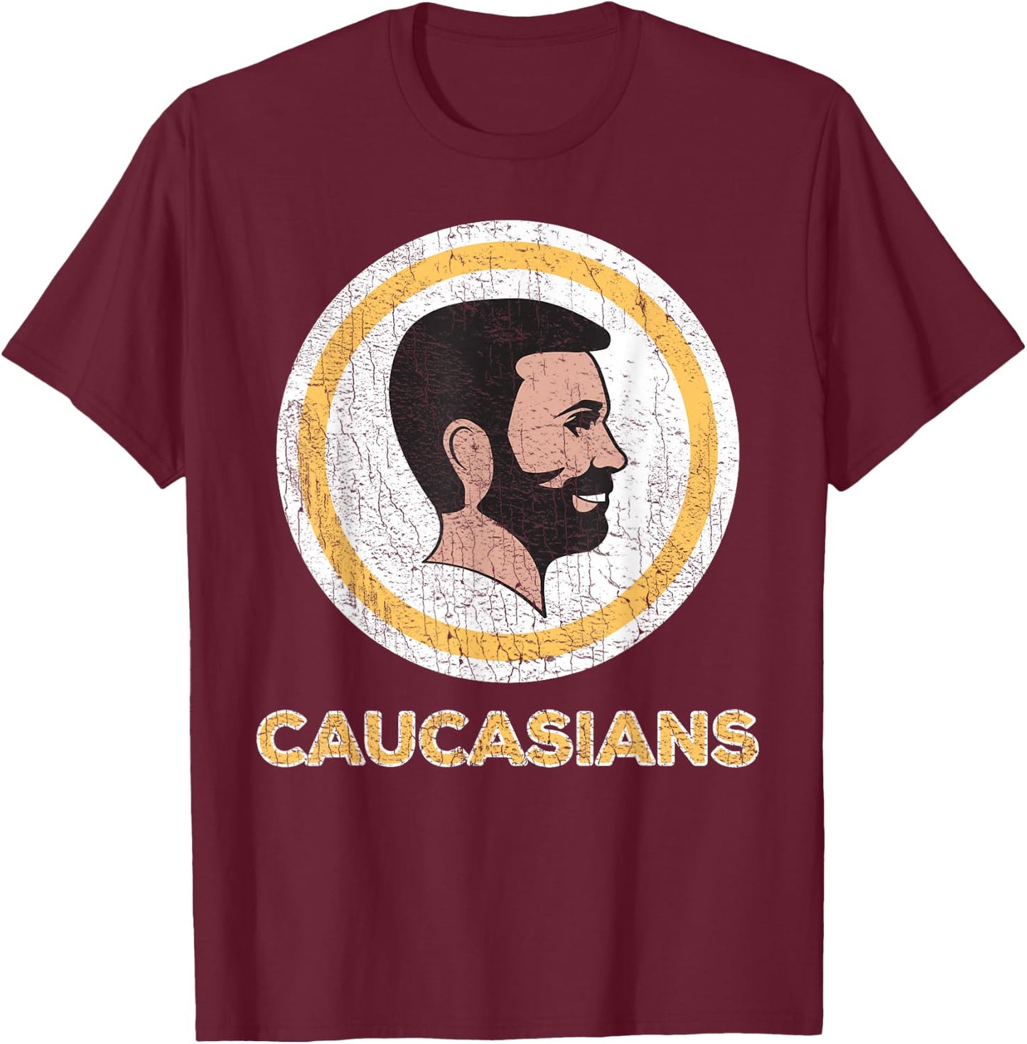 Caucasian Caucasians Pride Vintage Funny Shirt T-Shirt - T-Shirt | Maroon