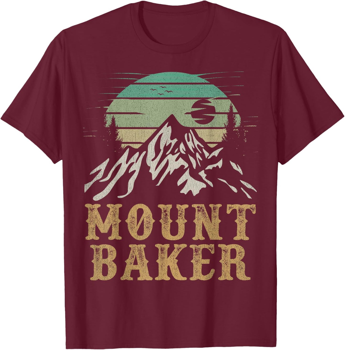 Mount Baker National Park Merchandise Hiking Mount Baker T-Shirt - T-Shirt | Maroon