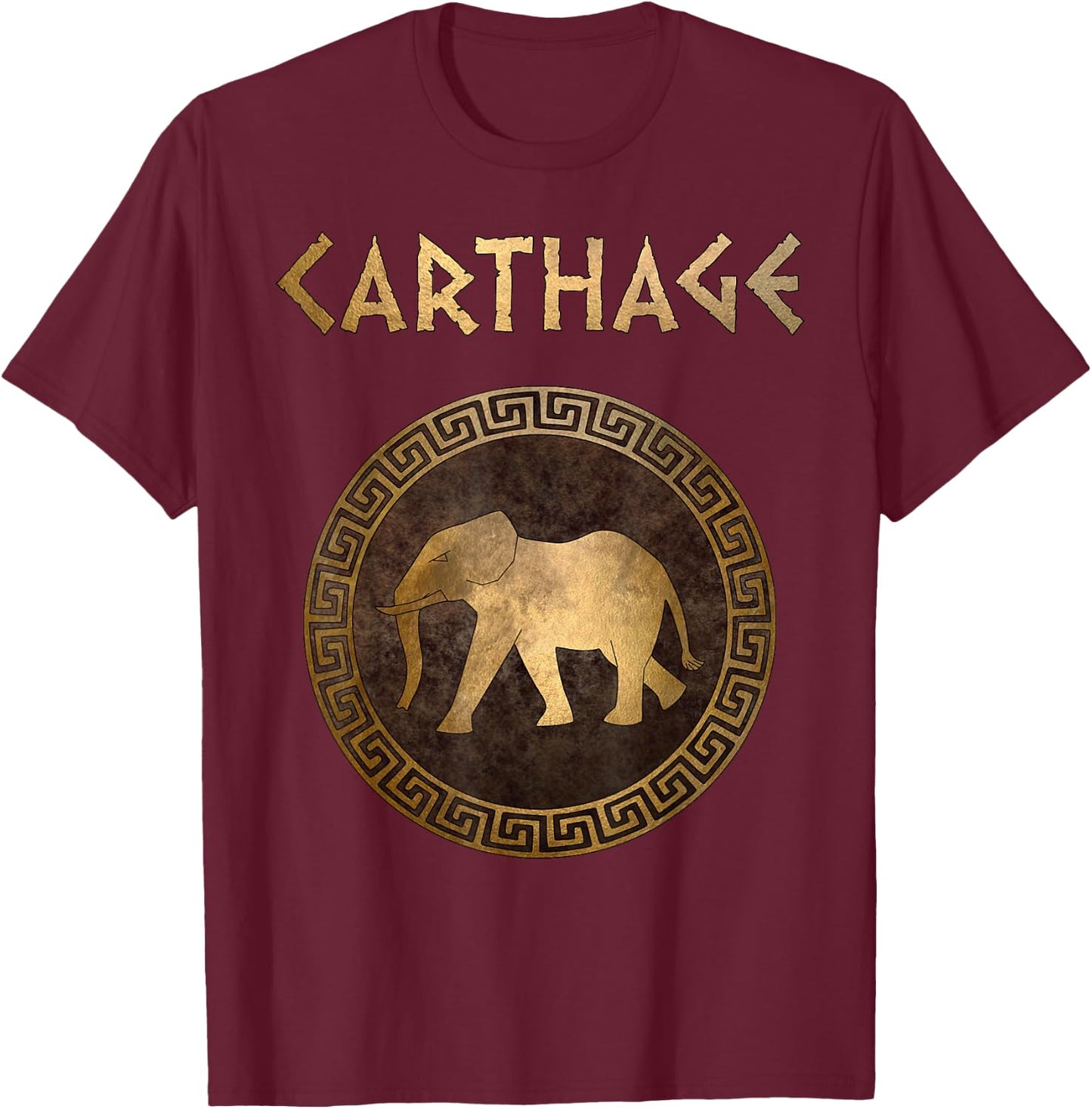 Ancient Carthage Hannibal War Elephant T-Shirt - T-Shirt | Maroon