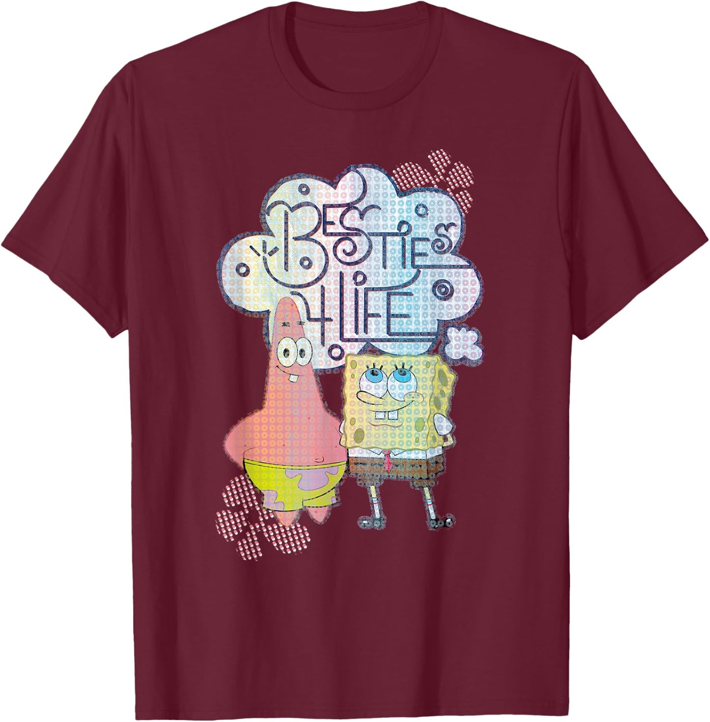 Spongebob And Patrick Bestie 4 Life T-Shirt - T-Shirt | Maroon