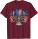 American Flag Shield 4th Of July USA Eagle Patriotic T-Shirt - T-Shirt | Maroon