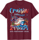 Cruisin Through 24 Years 24th Anniversary Cruise Trip Couple T-Shirt - T-Shirt | Maroon