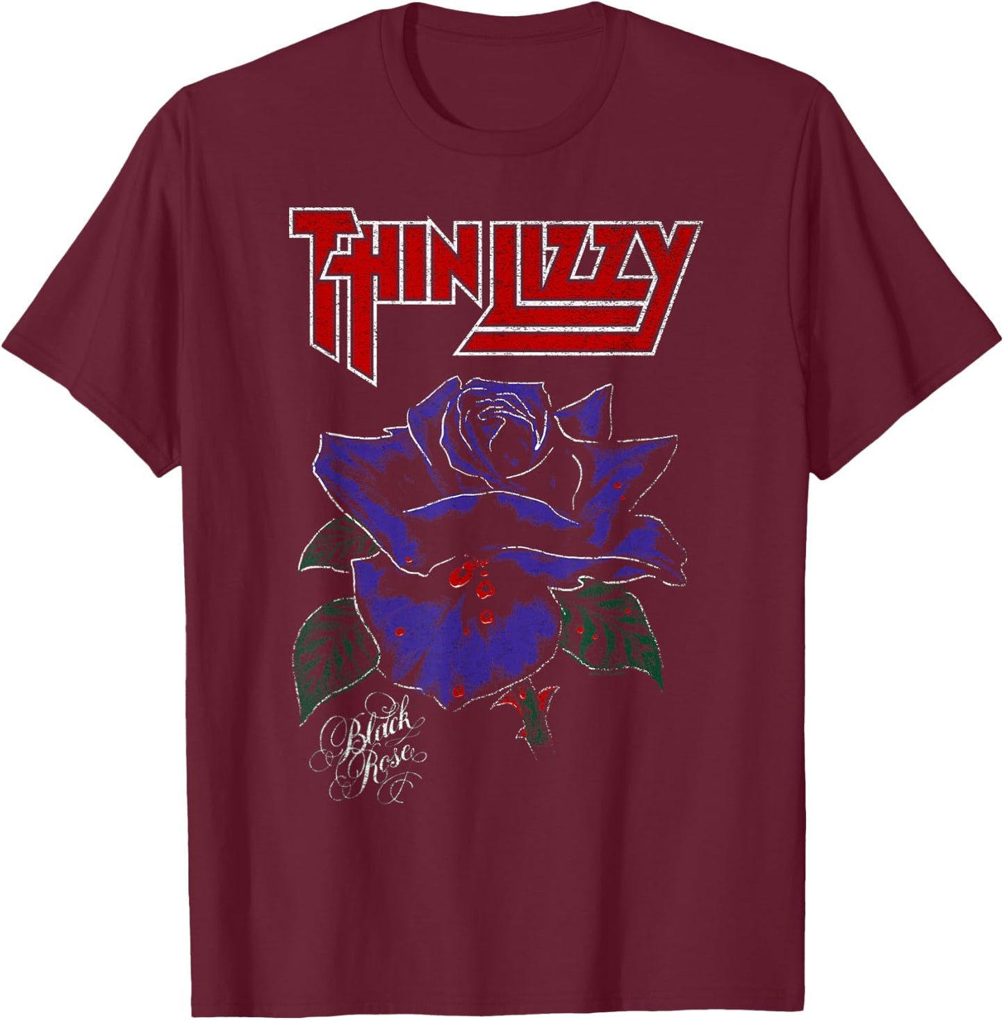 Thin Lizzy – Black Rose Color T-Shirt - T-Shirt | Maroon