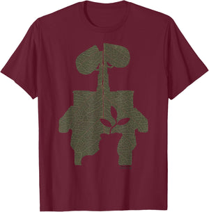 Disney Pixar Wall-E Leaf Silhouette Portrait T-Shirt - T-Shirt | Maroon