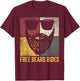 Father's Day Gift Free Beard Rides Husband Dad Bearded Funny T-Shirt - T-Shirt | Maroon