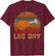 Leg Day Thanksgiving Turkey Day Gifts Pilgrim Sport Athlete T-Shirt - T-Shirt | Maroon